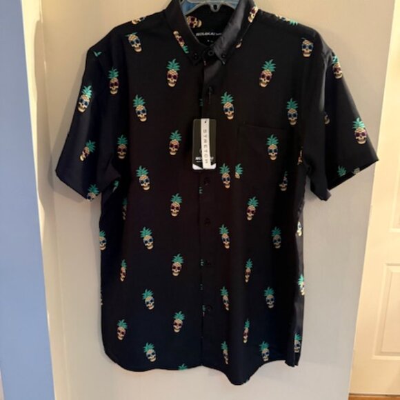 MOLOKAI SURF CO Pineapple Tropical Skull Shirt - Size Large - Picture 8 of 8